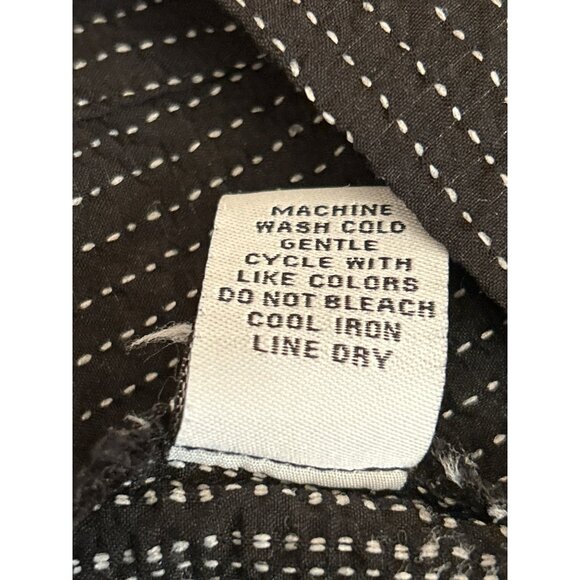 Habitat Black White Geometric Print Button Blouse Minimalist Modern XL Relaxed - Picture 6 of 6